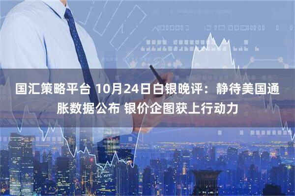 国汇策略平台 10月24日白银晚评:静待美国通胀数据公布 银价企图获上行动力